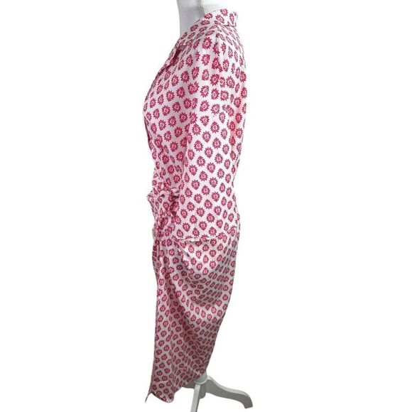 NORACORA Pink and White Patterned Wrap Dress Cool Feel Size Small - Picture 8 of 12